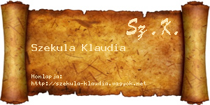 Szekula Klaudia névjegykártya